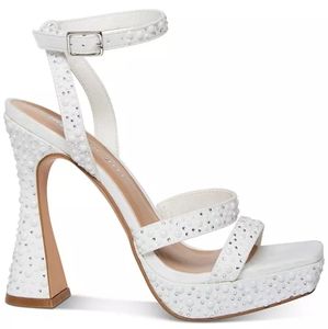 Madden Girl Zane Platform Pearl Dress Sandals (White)